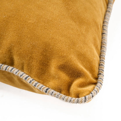 Fluwelen kussenhoes Velvet crush mosterd - 50x50 cm
