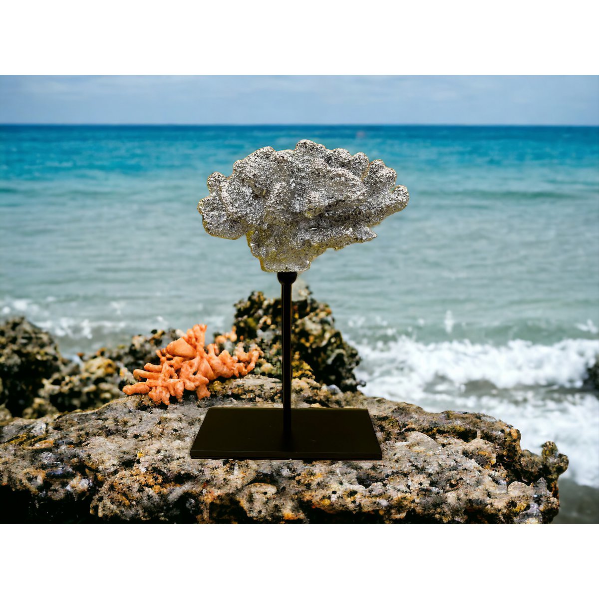 Koraaldecoratie Coral champagnekleur