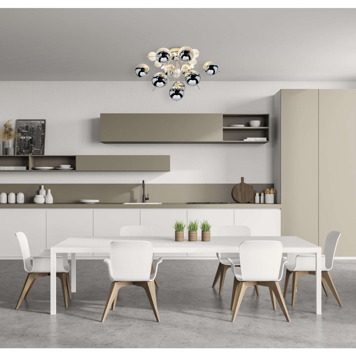 Plafondlamp Explosie Chroom - Ø 57 cm (G9) - OutHome