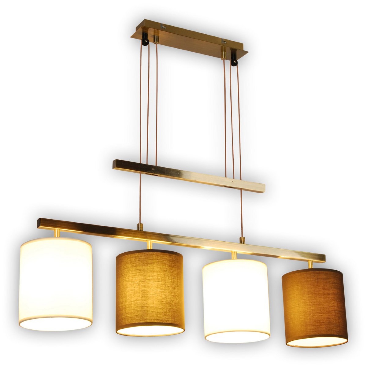 Hanglamp Tilde 4-Lichts Bruin/Beige - 86 cm (E27)