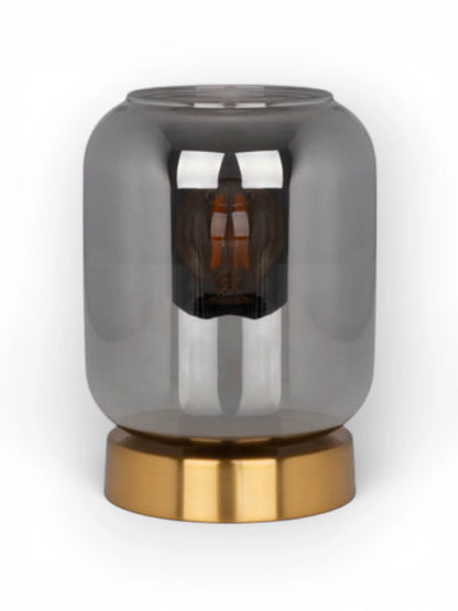 Glazen Tafellamp Alessio Goud/Rookglas - 17 cm (E14)