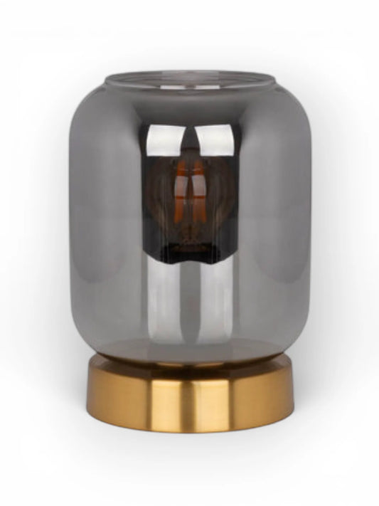 Glazen Tafellamp Alessio Goud/Rookglas - 17 cm (E14)