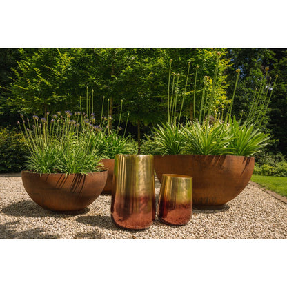 Tweekleurige plantenbak Twotone messing - xl