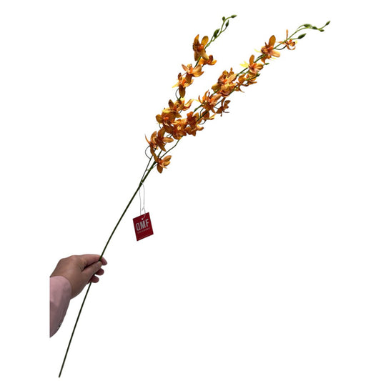Zijden kunstbloem Phalaenopsis geel - 100 cm
