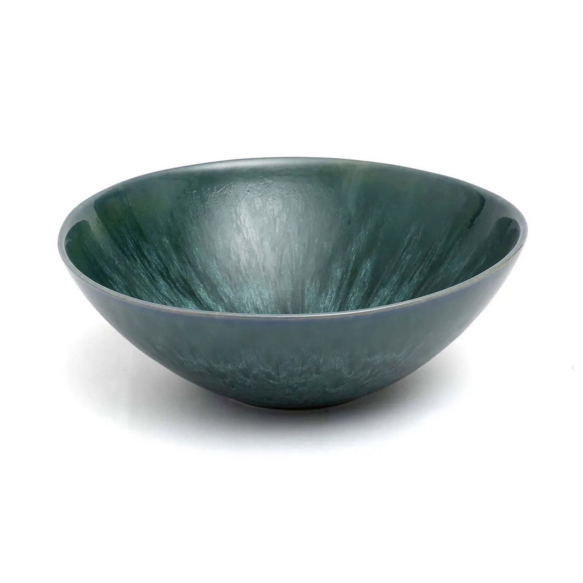 Glazen serveerschaal Aqua groen/blauw (set van 2)