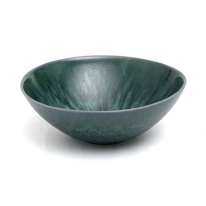 Glazen serveerschaal Aqua groen/blauw (set van 2)