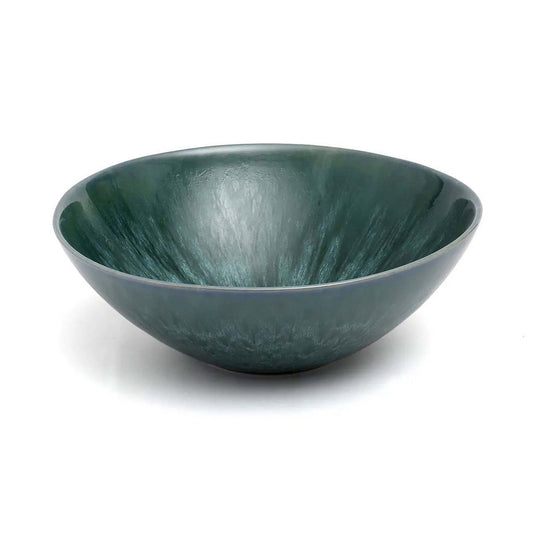 Glazen serveerschaal Aqua groen/blauw (set van 2)