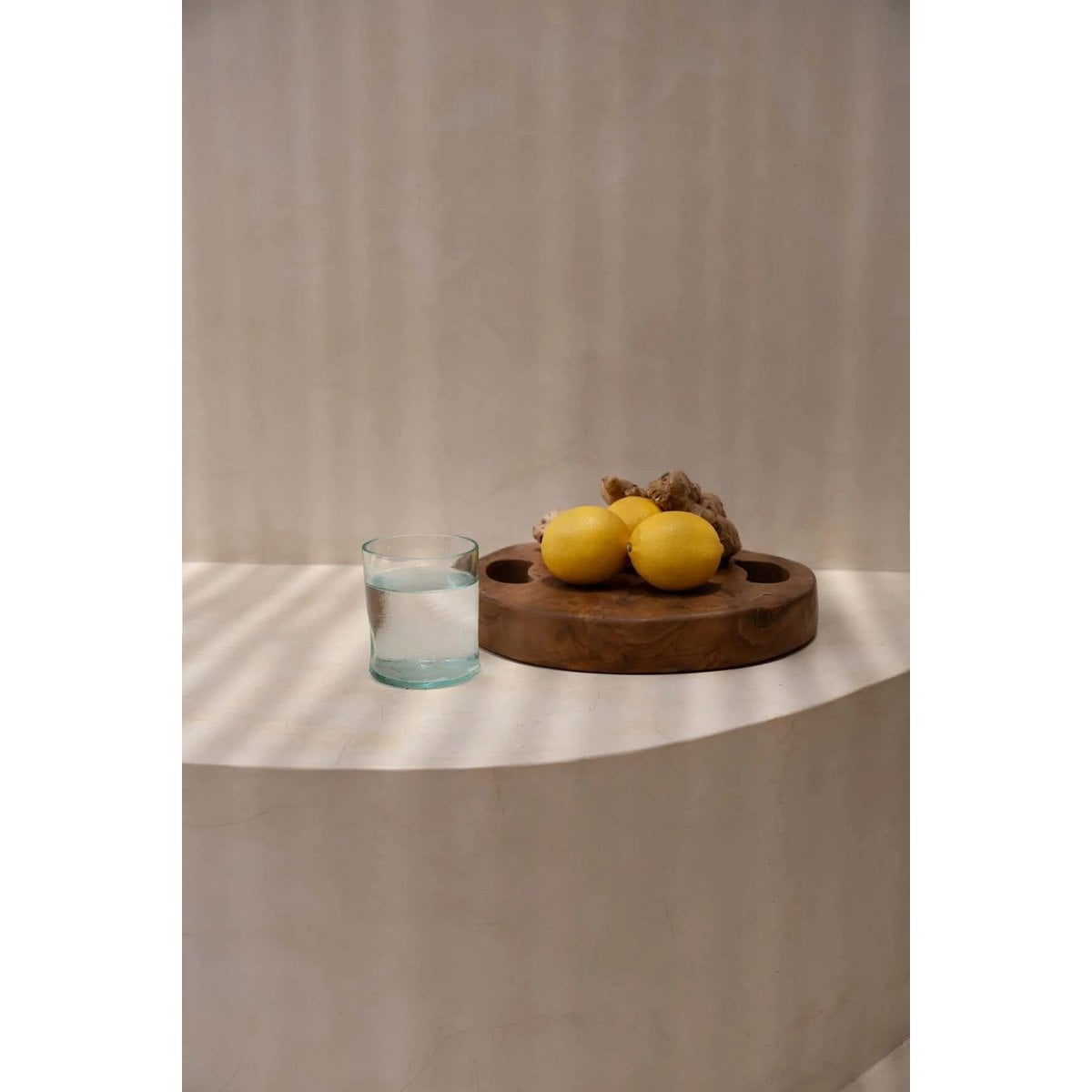 Teak dienblad The teak root tray naturel - 30 cm