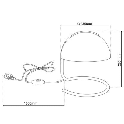 Tafellamp Burano Wit/Zwart Glas - 25 cm (E27)
