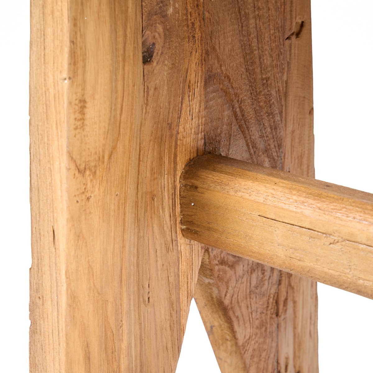 Teak kruk naturel - 40 cm