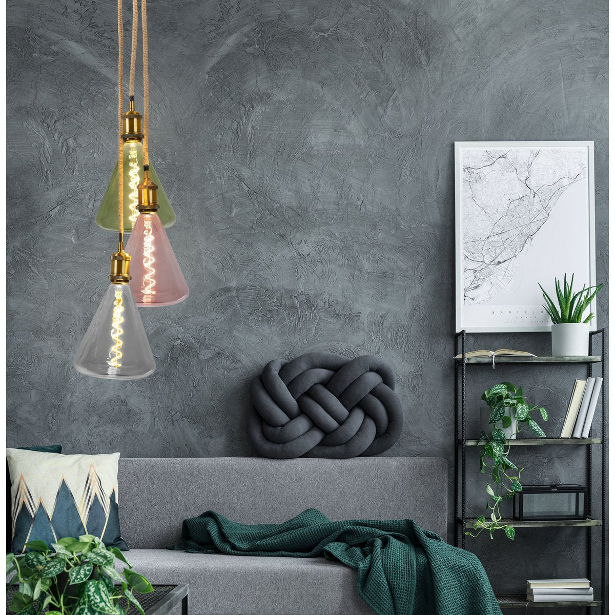 LED - lamp "Dilly" E27 - versie, 4 watt, metaal en glas in groen - OutHome