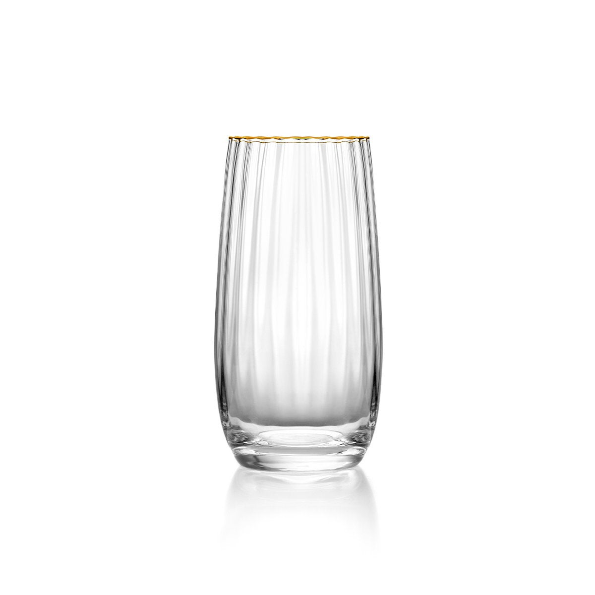 Glazen longdrinkglas Golden rim highball natuurlijk goud