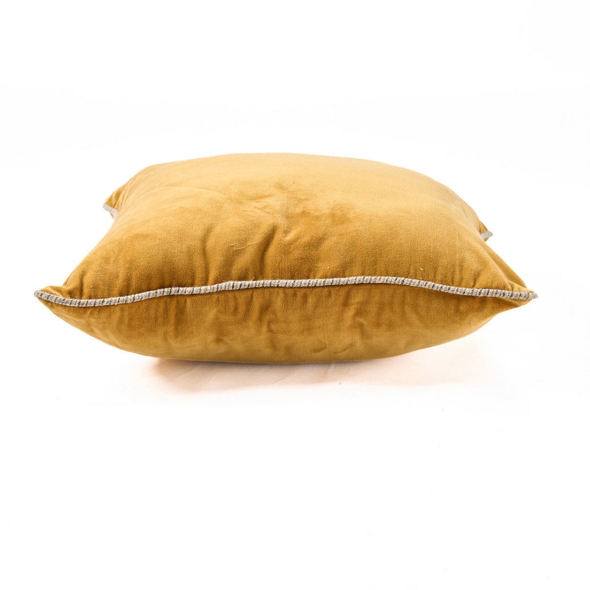 Fluwelen kussenhoes Velvet crush mosterd - 50x50 cm