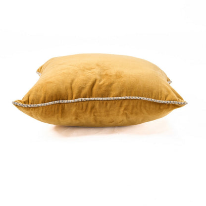 Fluwelen kussenhoes Velvet crush mosterd - 50x50 cm