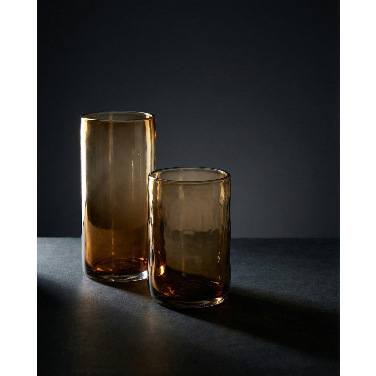 Glazen tumbler Dusk houtskool - L