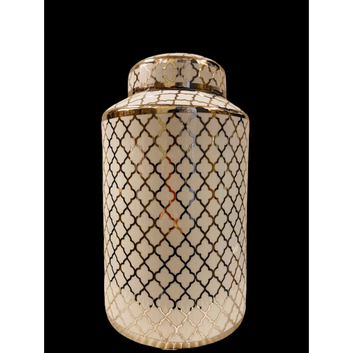 Keramische pot Mini wit/goud - 30 cm