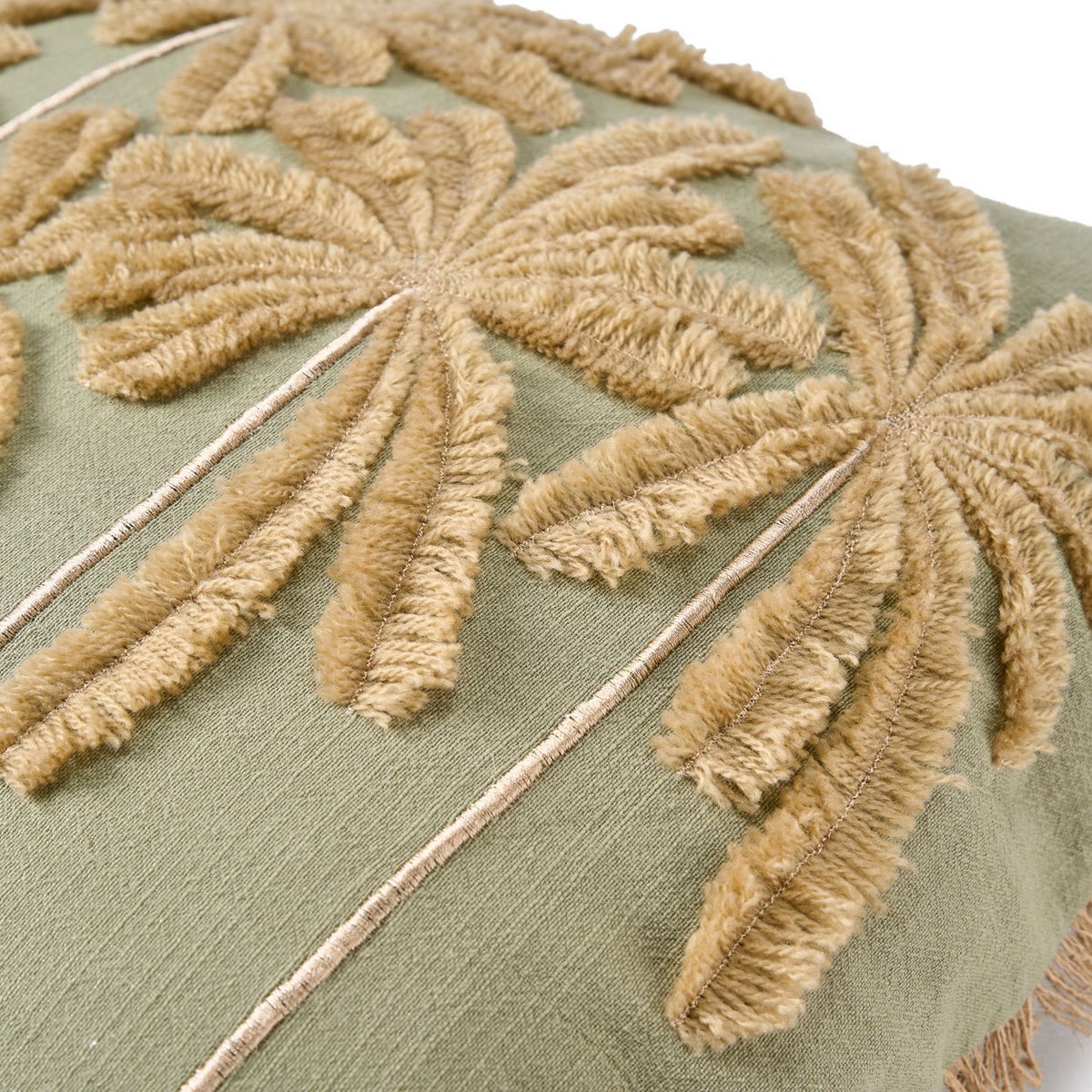 Katoenen kussenhoes Tropical breeze bosgroen