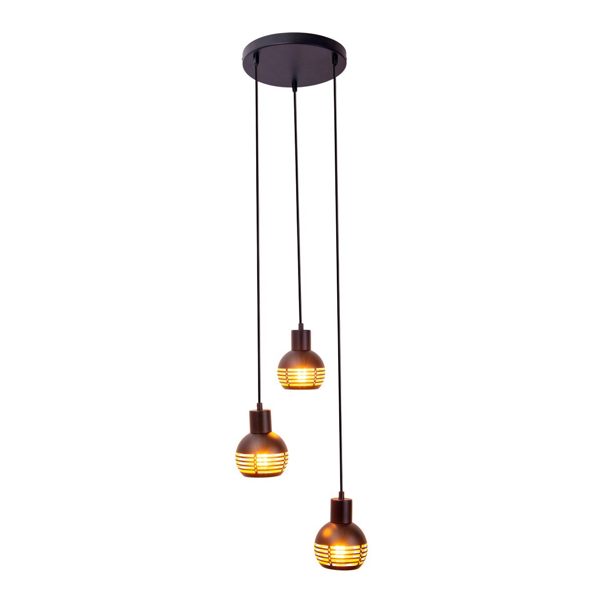 Hanglamp Casco 3-Lichts Zwart/Goud (E27)
