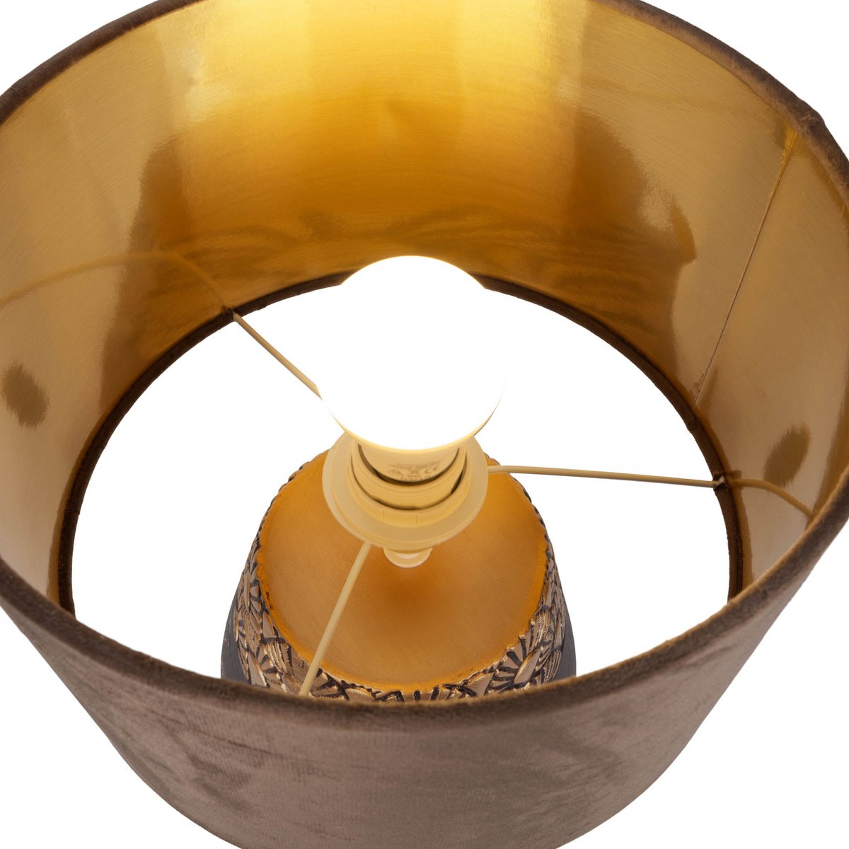 Keramische Tafellamp Bronco Beige/Grijs - 39 cm (E14)