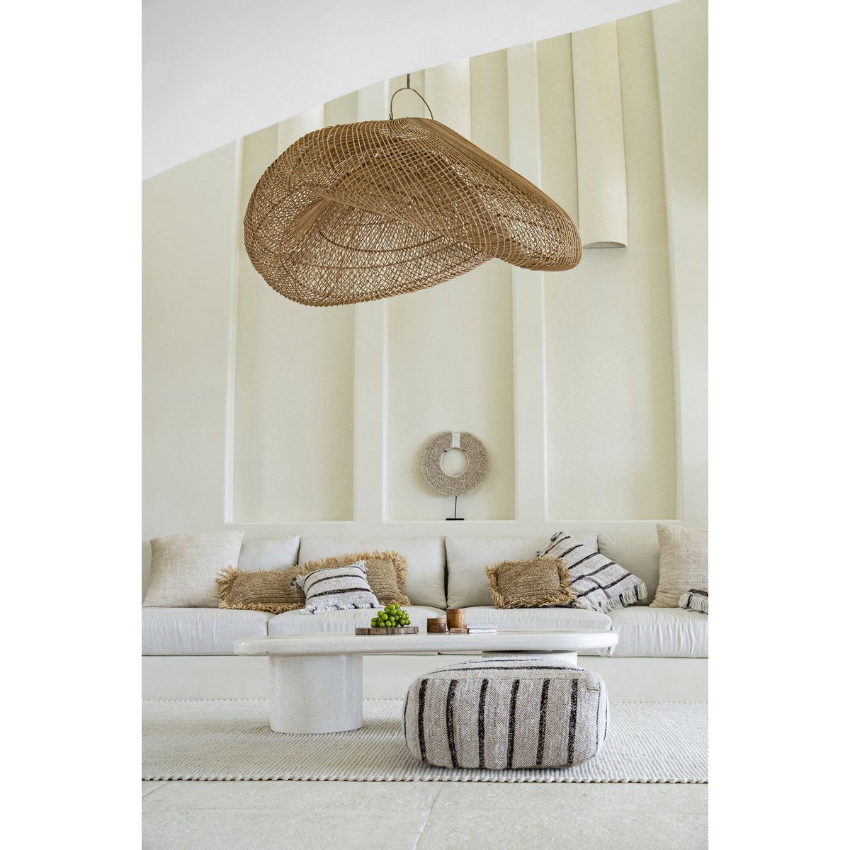 Katoenen kussenhoes Oh my gee boheems wit - 40 cm