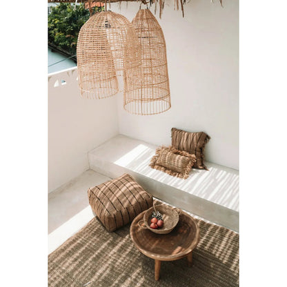 Katoenen kussenhoes beige/zwart - 40 cm