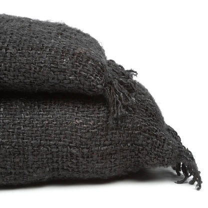 Katoenen kussenhoes Oh my gee zwart/marine - 35 x 100 cm