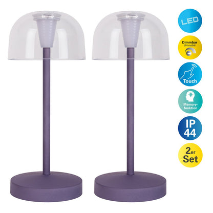LED Acculamp Gomba Braam (Set van 2) - 18,5 cm