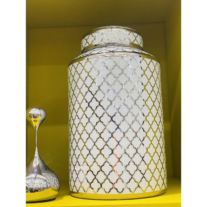 Keramische pot White gold wit/goud - 35 cm