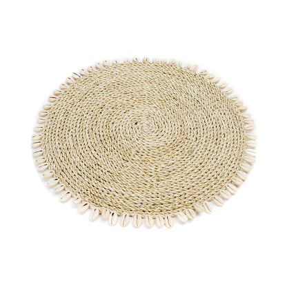 Zeegras placemat Shell naturel