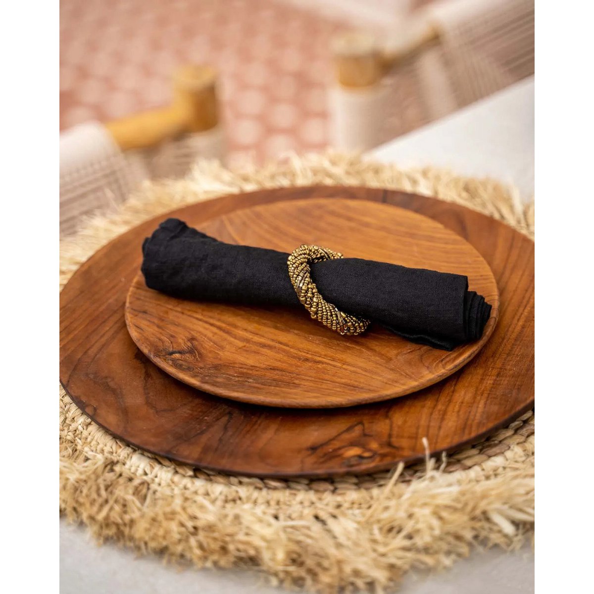 Teakhouten ronde plaat Root plate natuurkleur - M