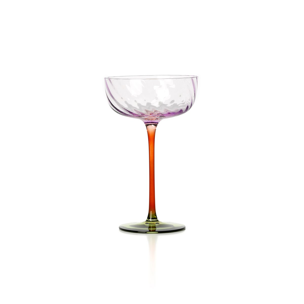 Glazen coupe Trio amber/groen/violet