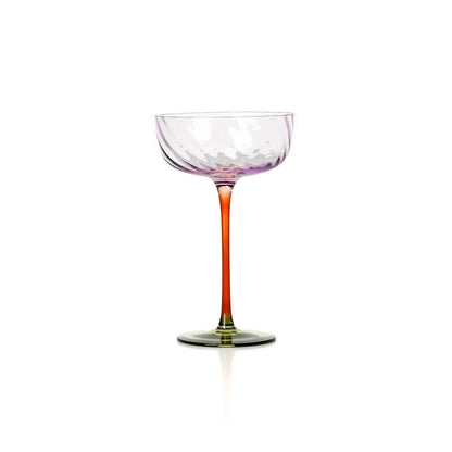 Glazen coupe Trio amber/groen/violet