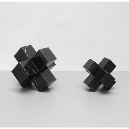 Marmeren kruis Lux zwart - 9 cm