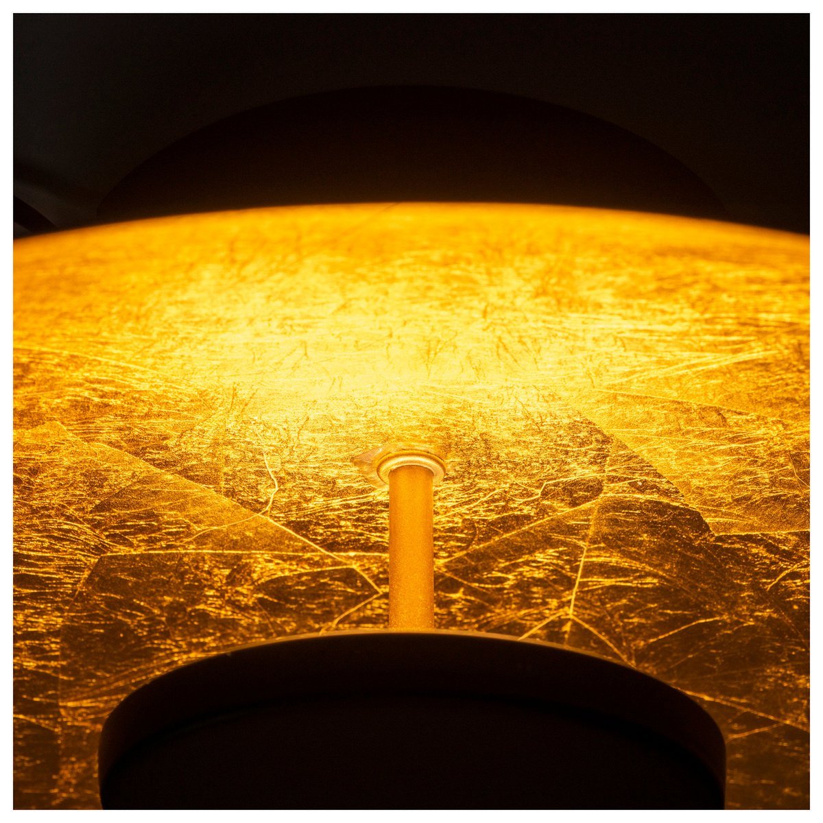 LED - plafondlamp "Firenze" metalen plafondlamp in zwart en goud, stevig geïnstalleerd, verlichting voor woonkamer, kantoor of de toegangsstang van 30 cm diameter - OutHome