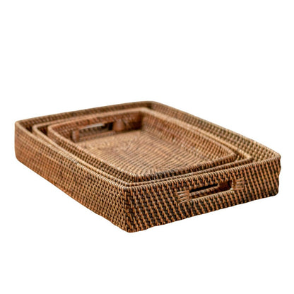 Dienblad Rotan Amahai Bruin (3 maten)