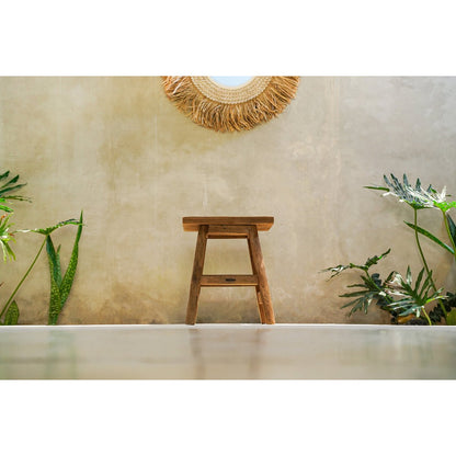 Teakhouten kruk Yoke naturel - L