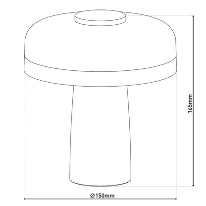 Snoerloze Tafellamp Pilu Zwart/Wit - 16,5 cm (Touch/Dimbaar)
