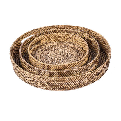 Rieten dienblad Carry-all natuurlijk bruin