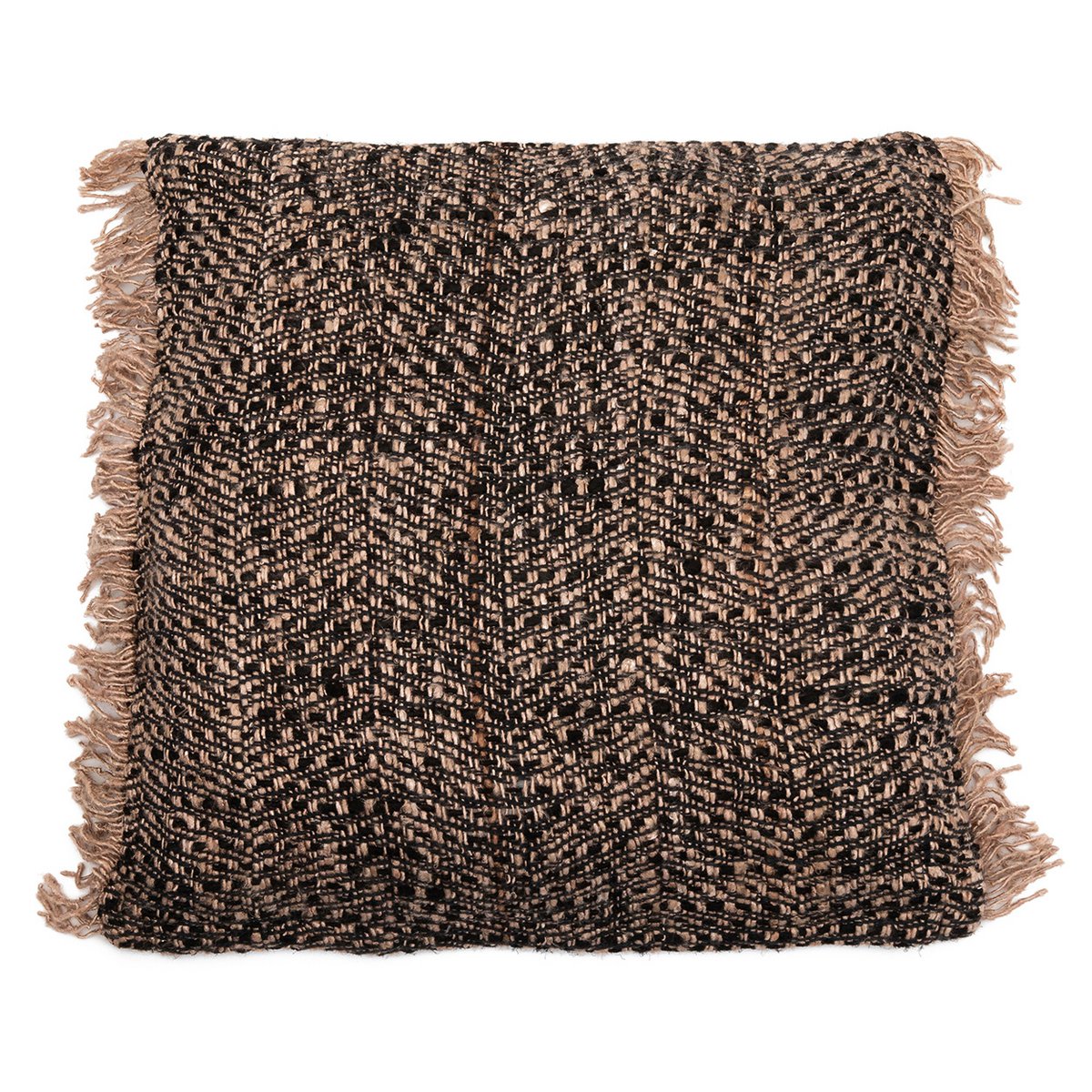 Katoen kussenhoes Oh my gee zwart koper - 60x60 cm