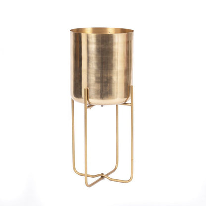 Koperen planter Op stand messing - L