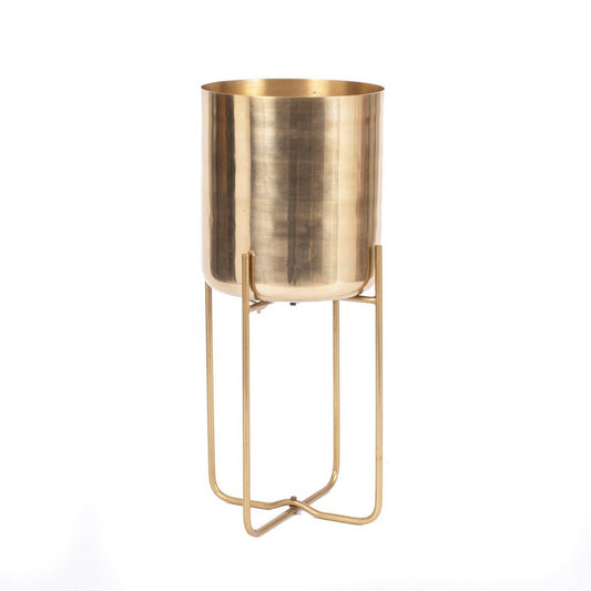 Koperen planter Op stand messing - L