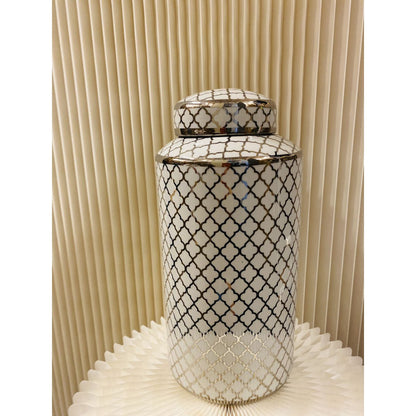 Keramische pot White gold wit/goud - 35 cm