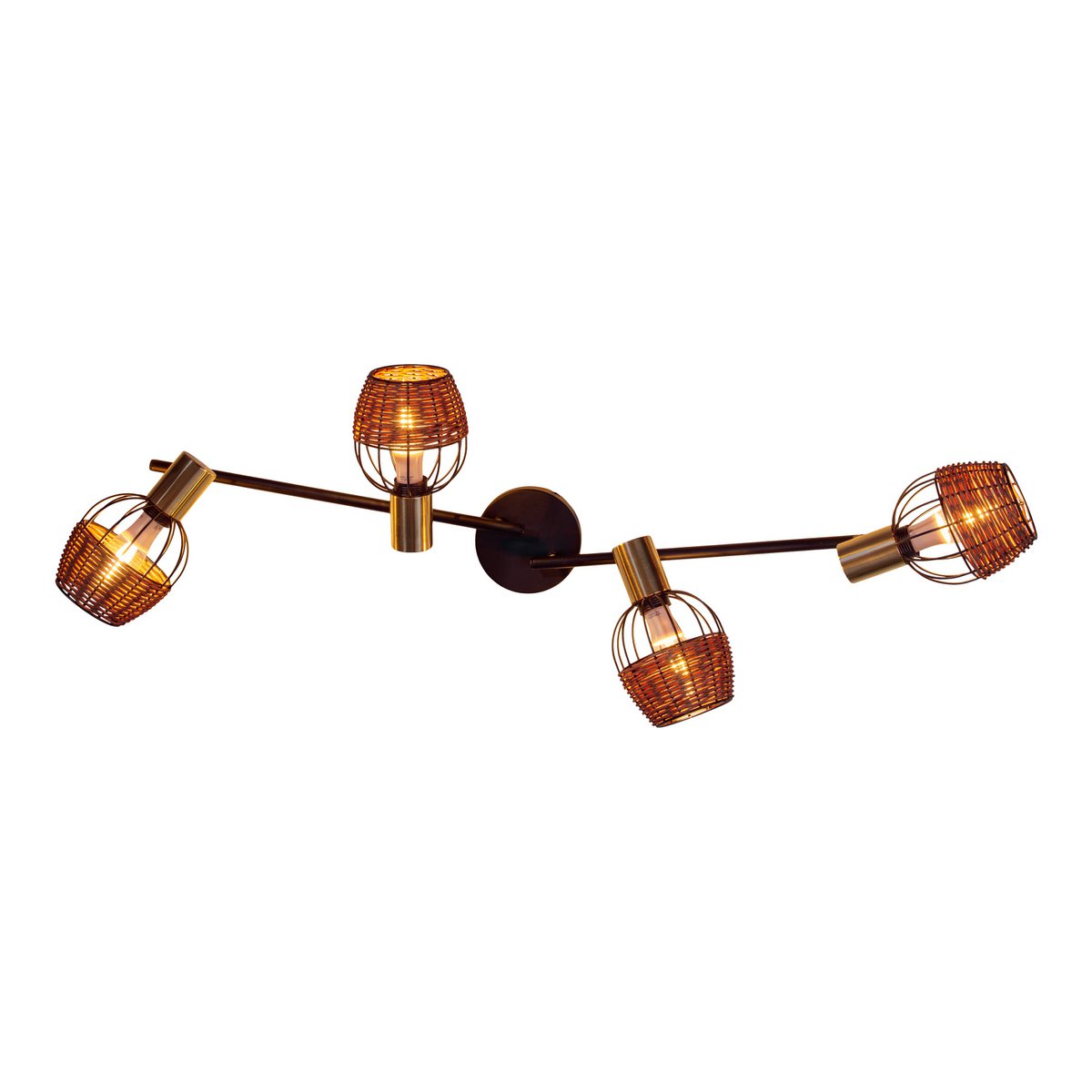 Plafondlamp Corbis 4-Lichts Zwart/Goud - 78 cm (E14)