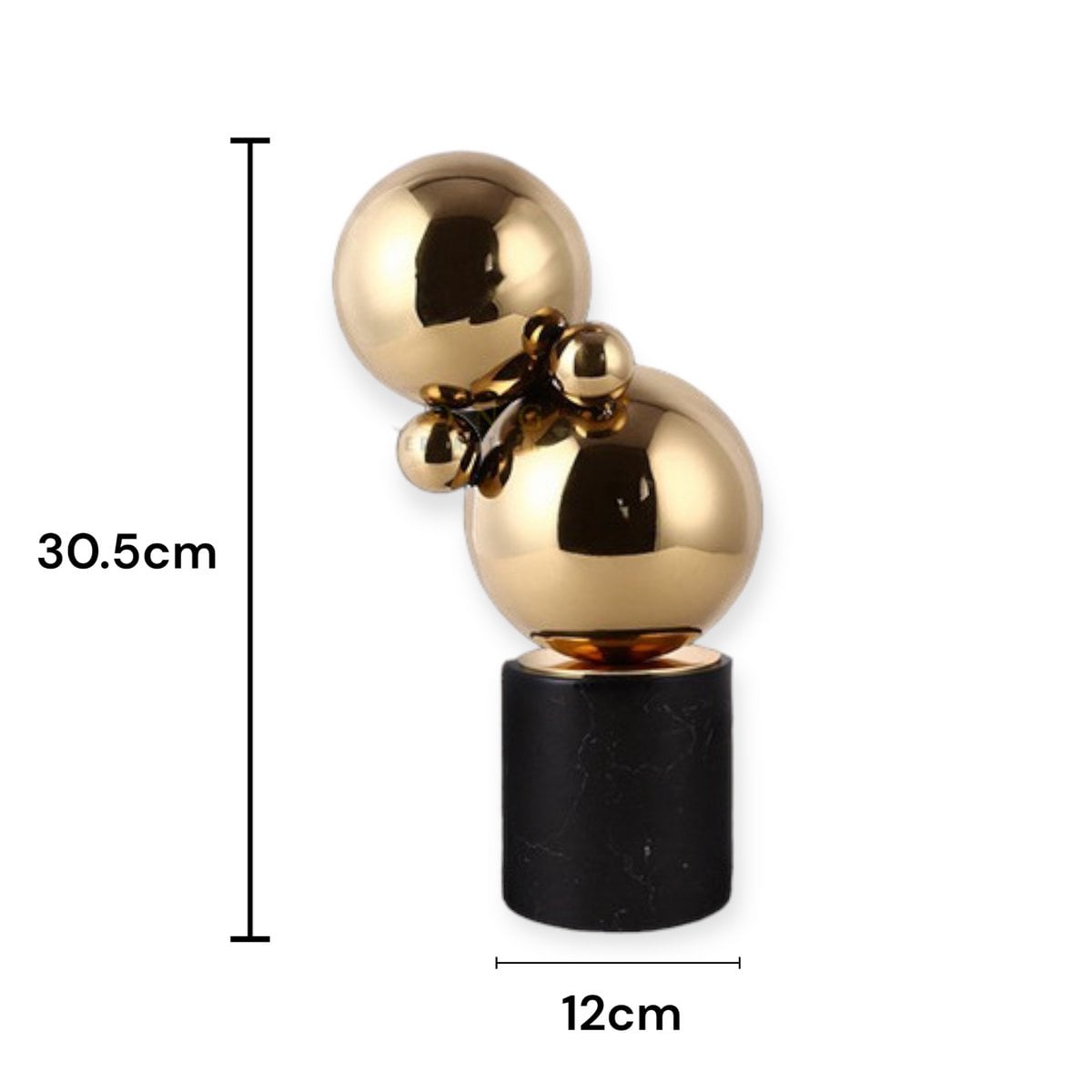 Marmer en messing beeldhouwwerk Zh-05 zwart/goud