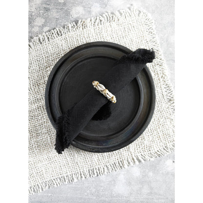 Raffia servetring Schelp naturel