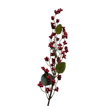 Zijden kunstbloem Vrucht rood - 83 cm