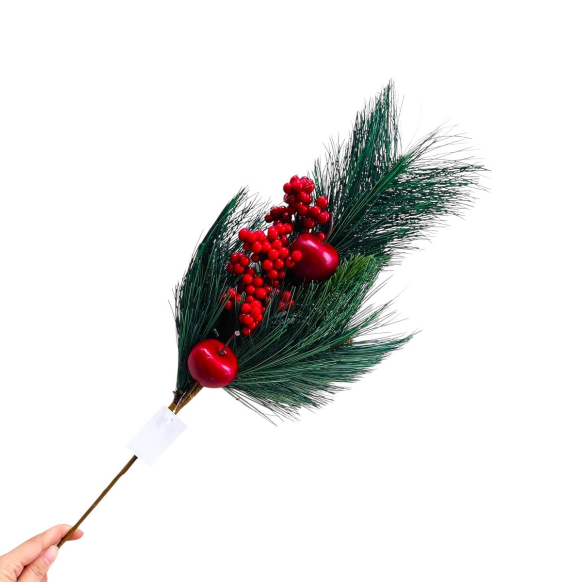 Zijden kunstbloem Appel kerstbloemcombinatie rood/groen
