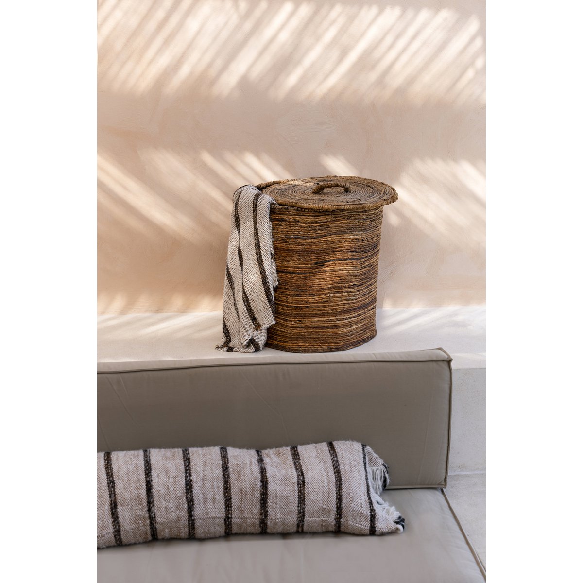 Katoenen kussenhoes Boheems wit - 35x100