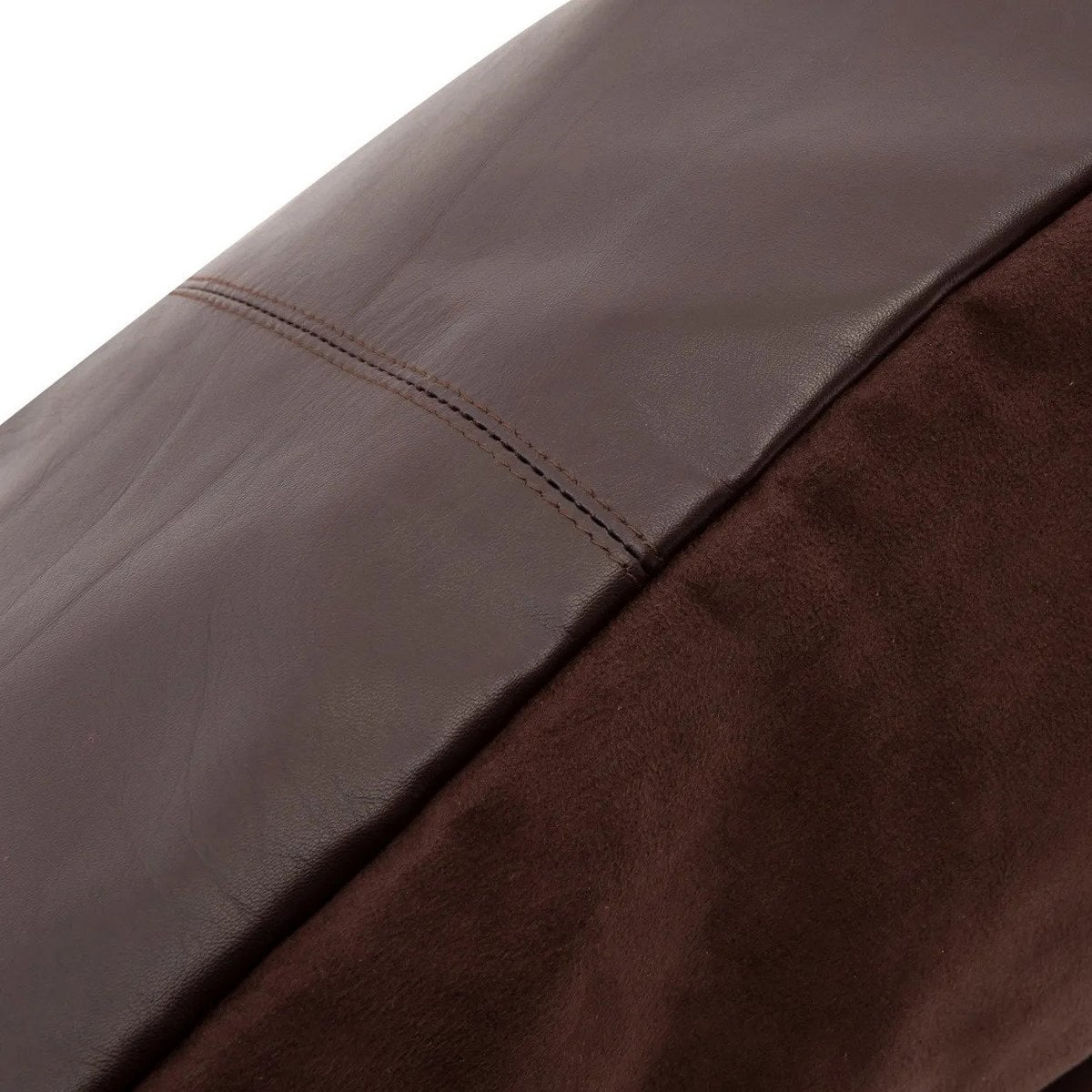 Leren kussenhoes Vierpanelen choco - 60 cm