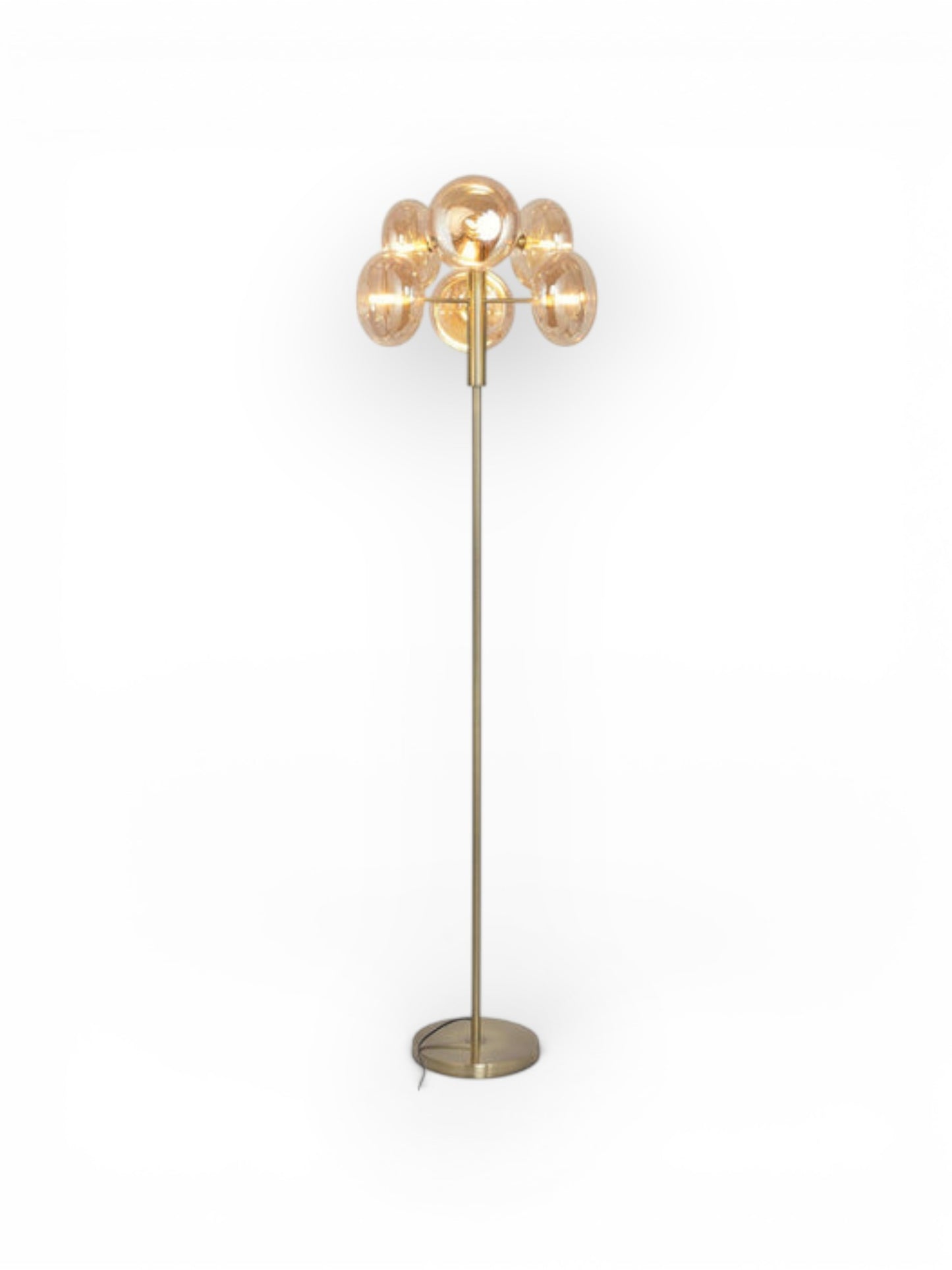 Vloerlamp Orion Messing/Amberglas - 165 cm (G9)